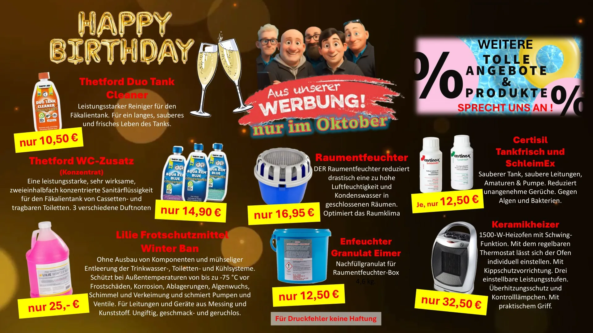 Camping Zentrale Grünberg - Aus unserer Werbung im Oktober